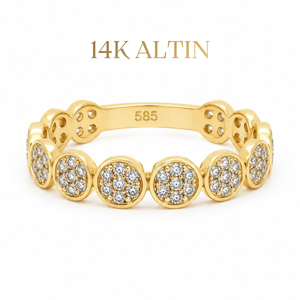 14K Yuvarlak Taşlı Yüzük