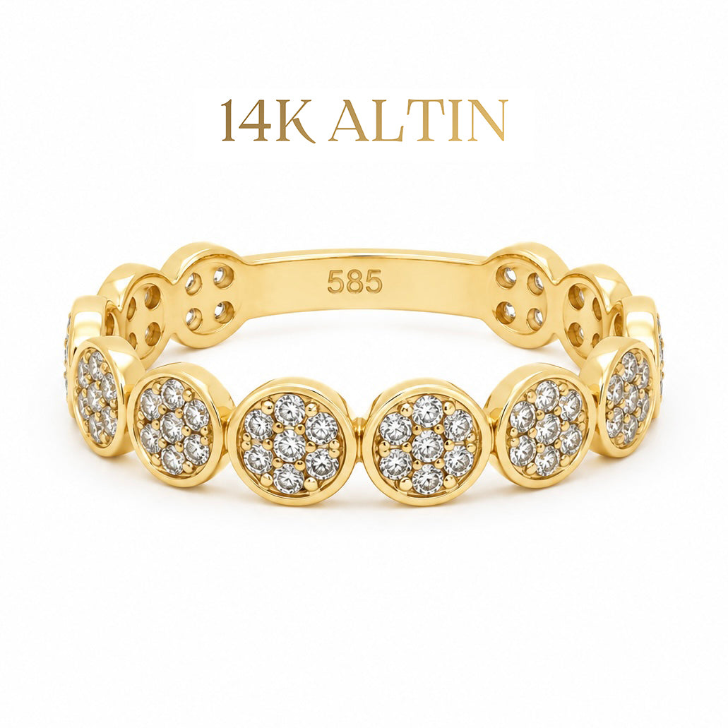 14K Yuvarlak Taşlı Yüzük