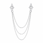 Marquise Stone Trio Chain Earrings
