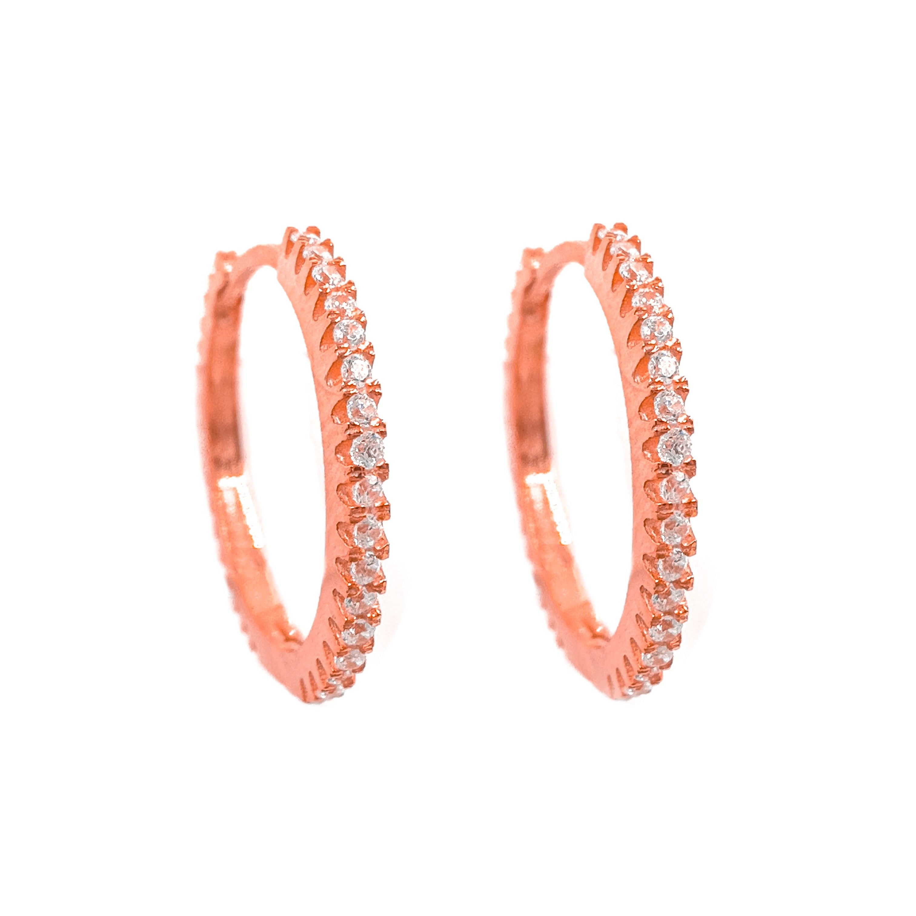 Büyük Boy Taşlı Halka Küpe