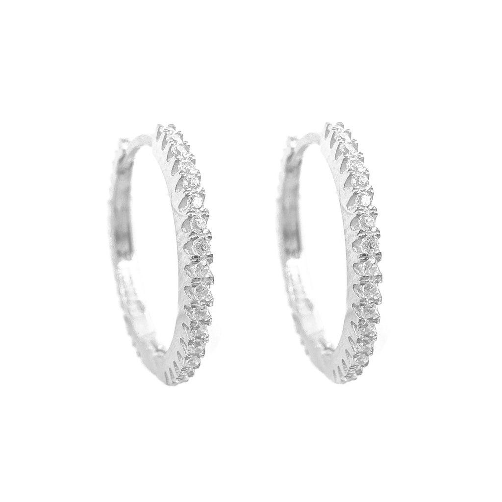 Büyük Boy Taşlı Halka Küpe