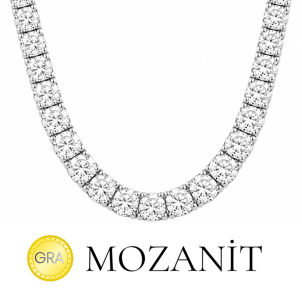 Five mm Moissanite Tennis Necklace