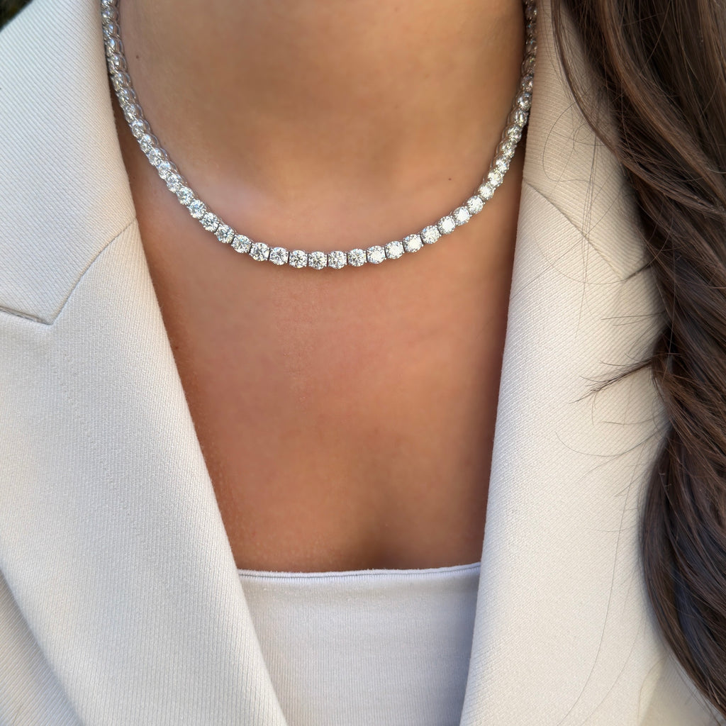 Five mm Moissanite Tennis Necklace