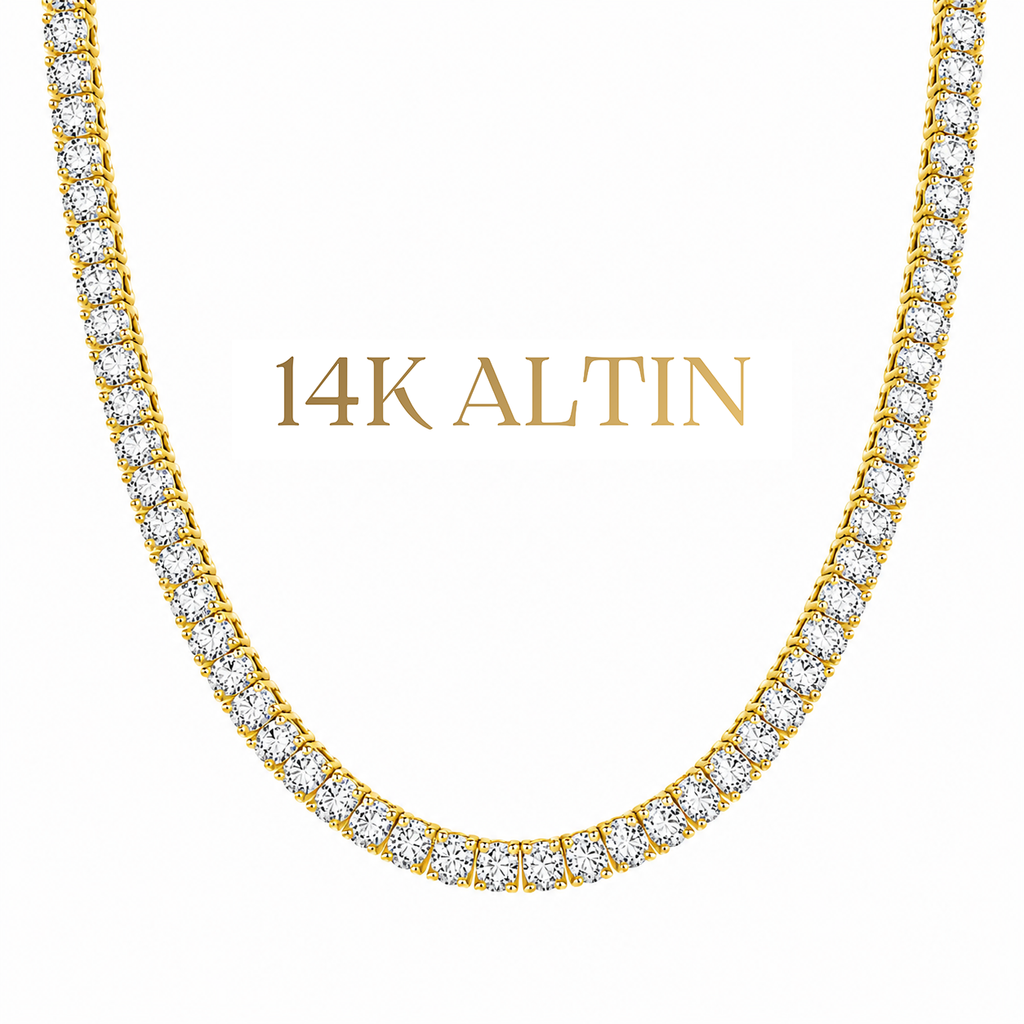 14K Oval Suyolu Kolye