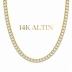 14K Oval Suyolu Kolye