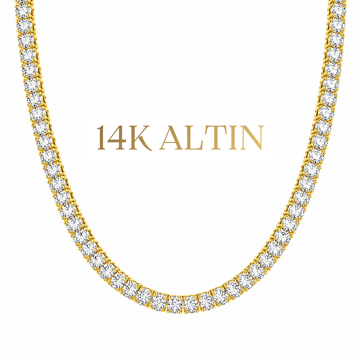 14K Oval Suyolu Kolye