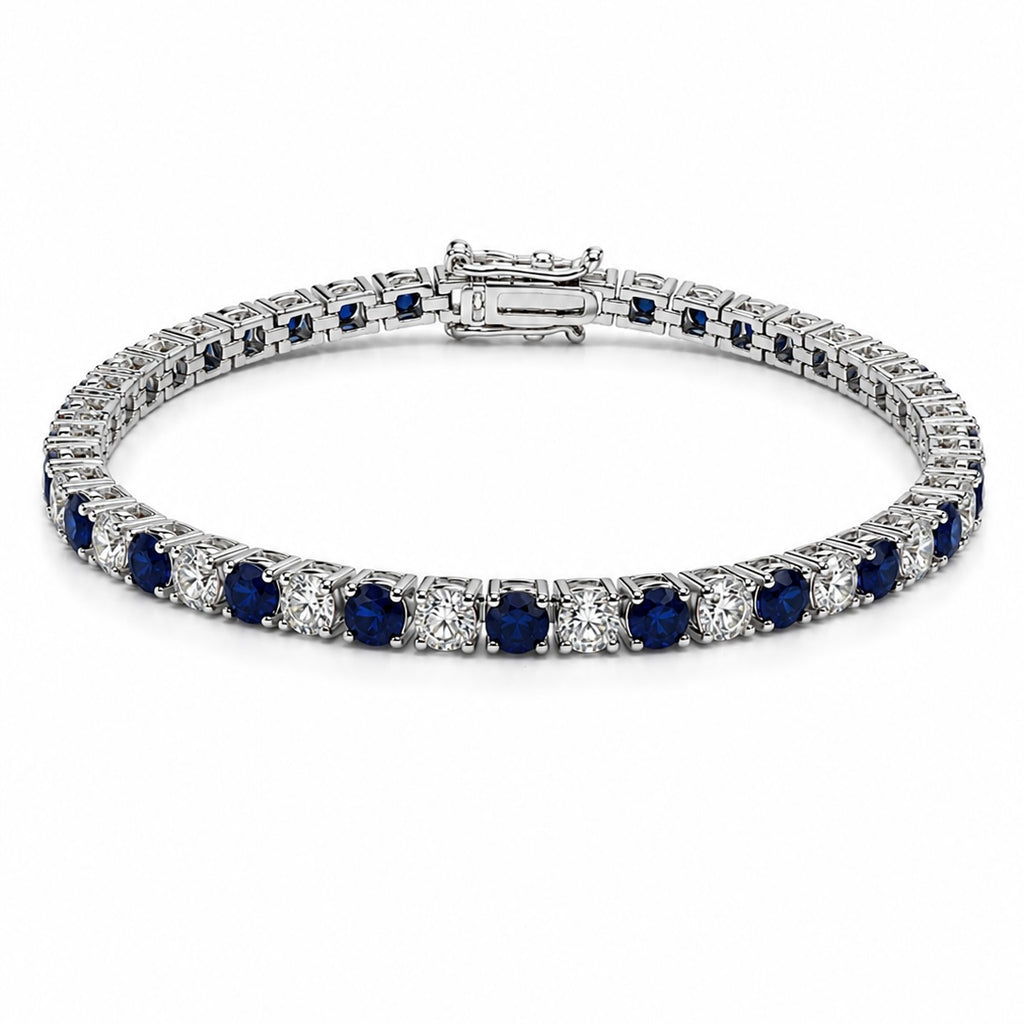 Three Mm Navy Stone Channel Bracelet