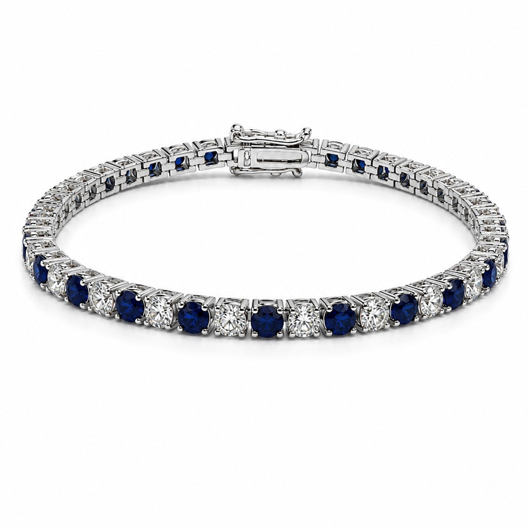 3 mm marineblaue Stein-Wasserfall-Armband