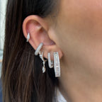 Oval Taşlı Halka Piercing