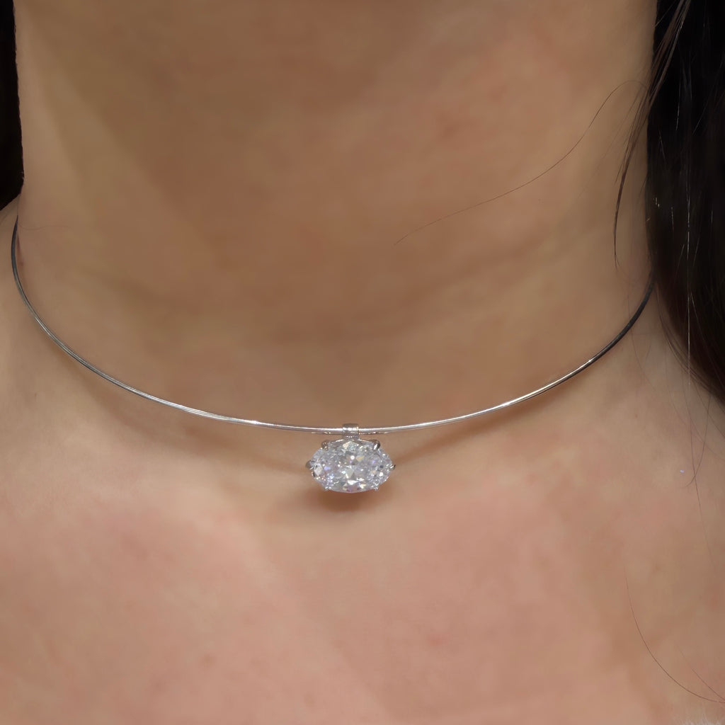 Tasarım Oval Kesim Choker Kolye