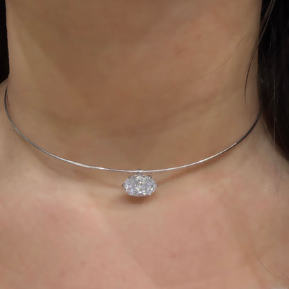 Tasarım Oval Kesim Choker Kolye