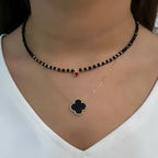 Herz-Onyx-Naturstein-Halskette