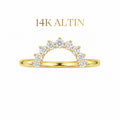 14K Half Moon Stacking Yüzük