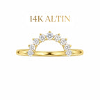 14K Half Moon Stacking Yüzük