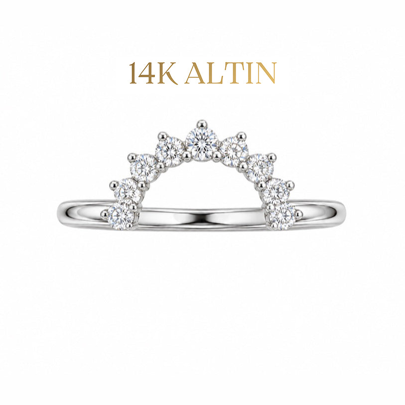 14K Half Moon Stacking Yüzük