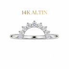 14K Half Moon Stacking Yüzük