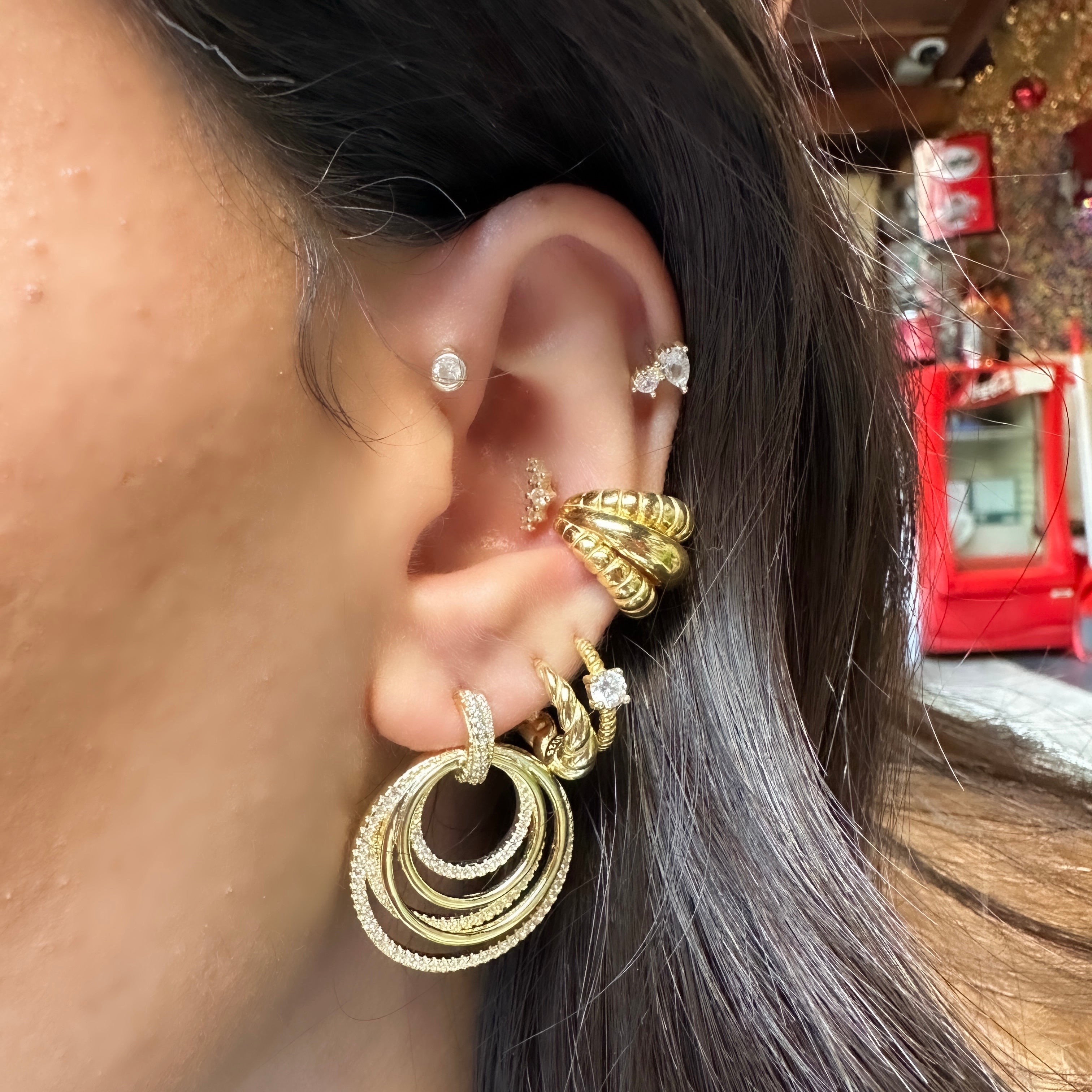 Runde Reihenohrringe