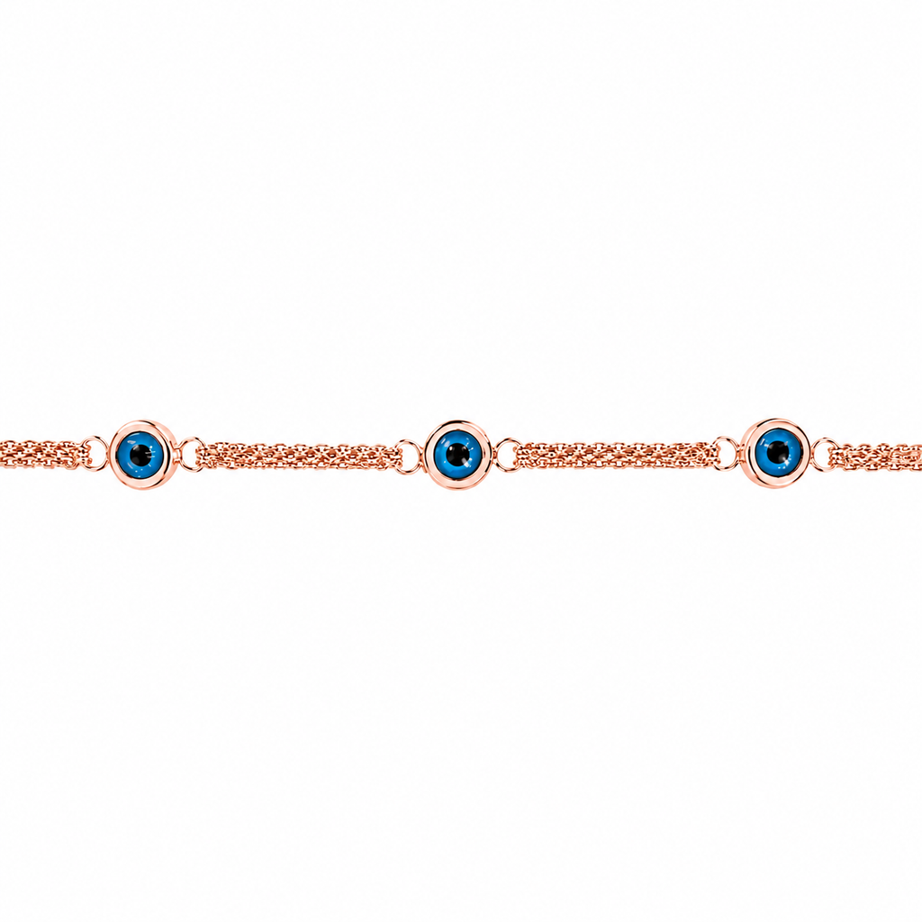 Triple Evil Eye Hollow Bracelet