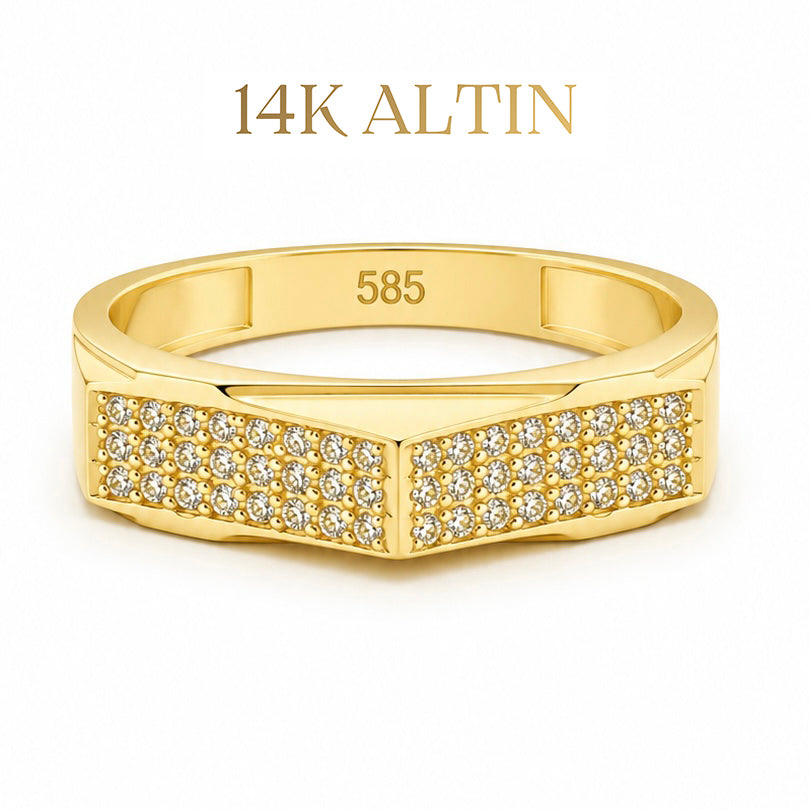 14K Chevron Yüzük