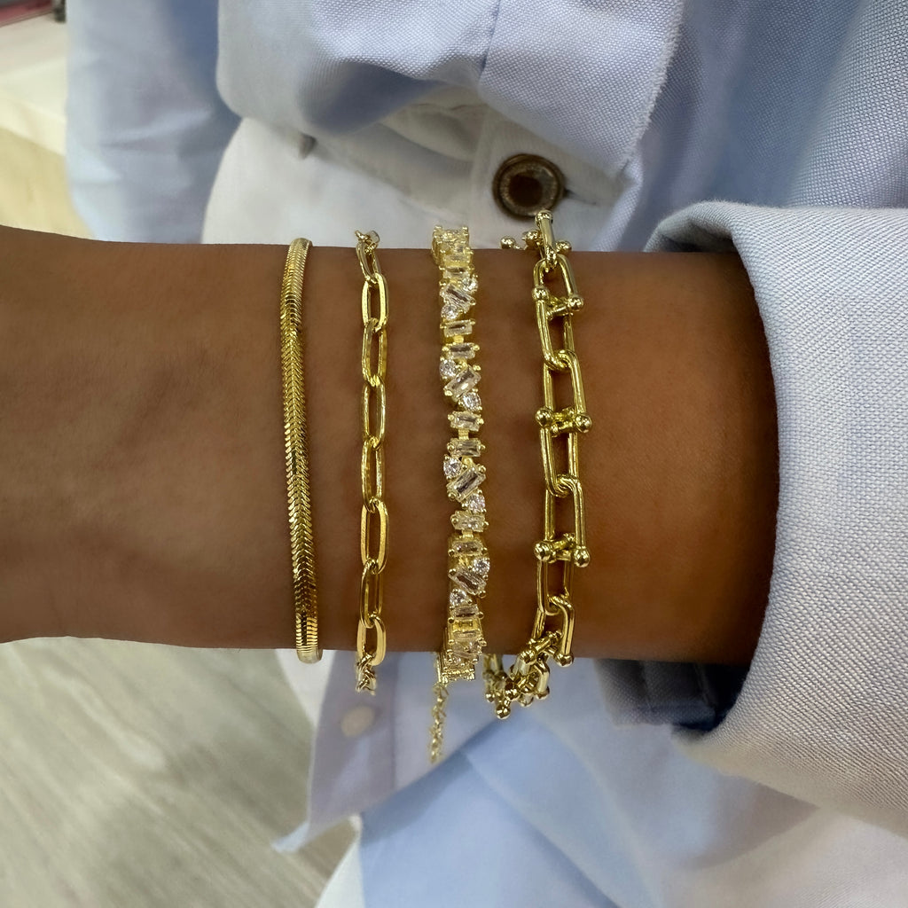 Two and a Half mm Herringbone Bracelet