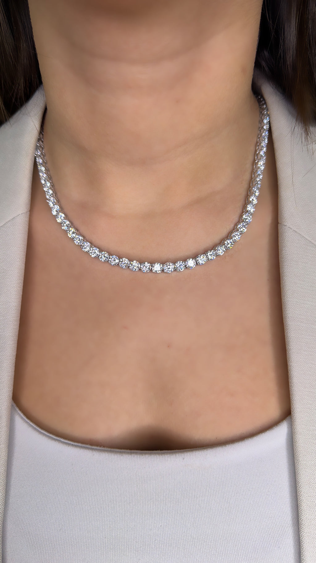 Five mm Moissanite Tennis Necklace