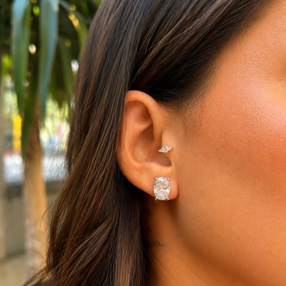 14K Stone-Set Moissanite Earring