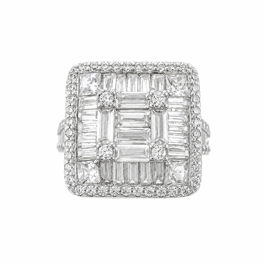 Baguette Stone Square Ring