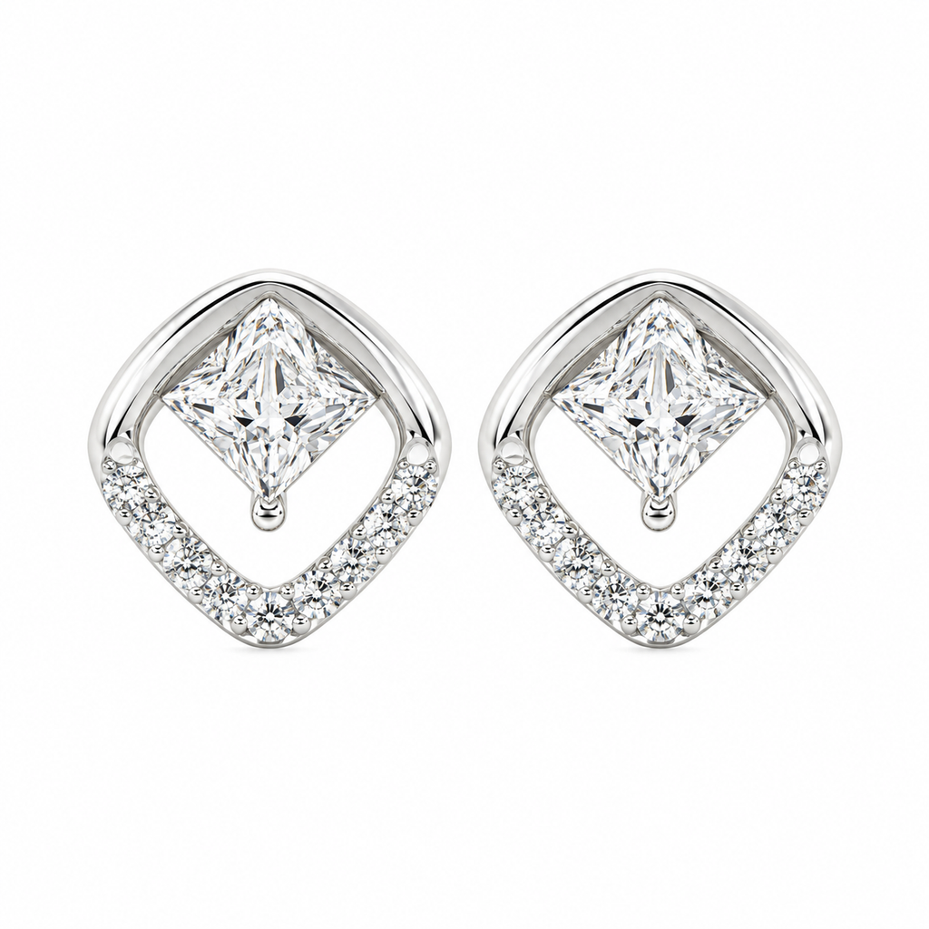 Diamond Stone Earrings