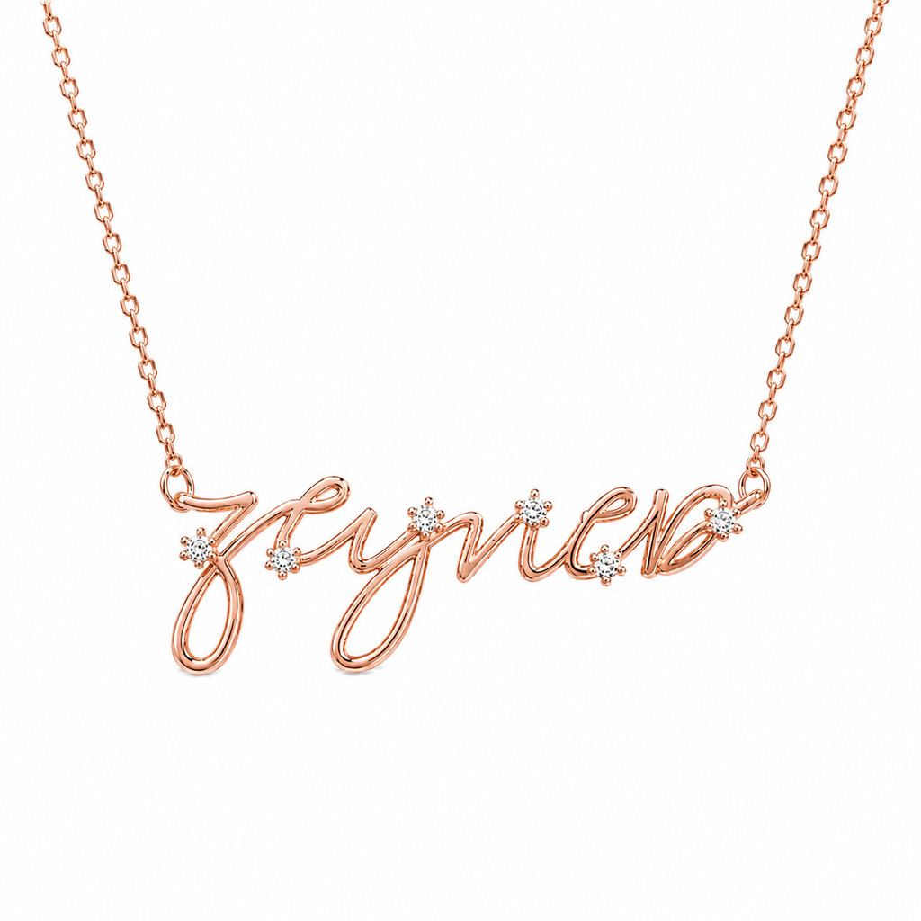 Personalized Gemstone Name Necklace