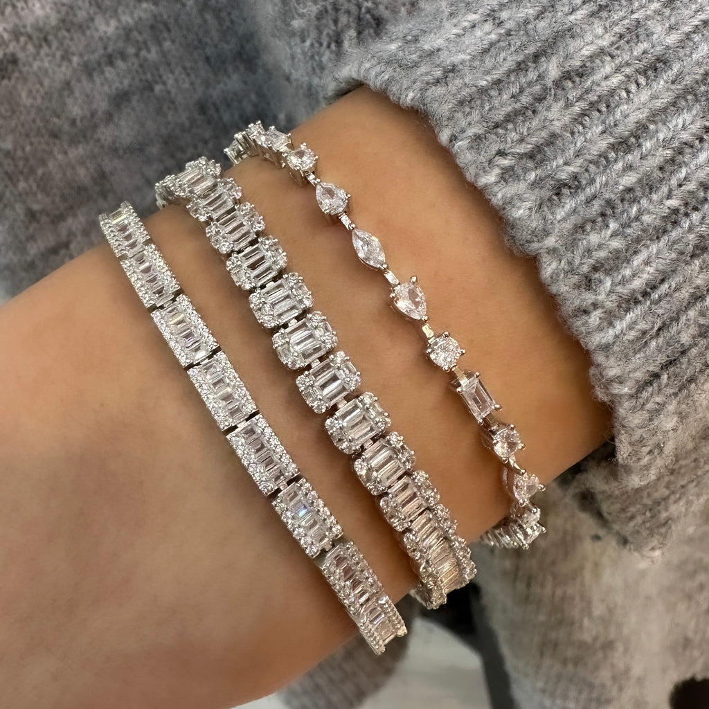 Rundes Baguette-Wasserstraßenarmband