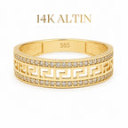 14K Grek Desenli Yüzük