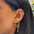 Göz Detay Zincir Damla Taş Sallantılı Küpe