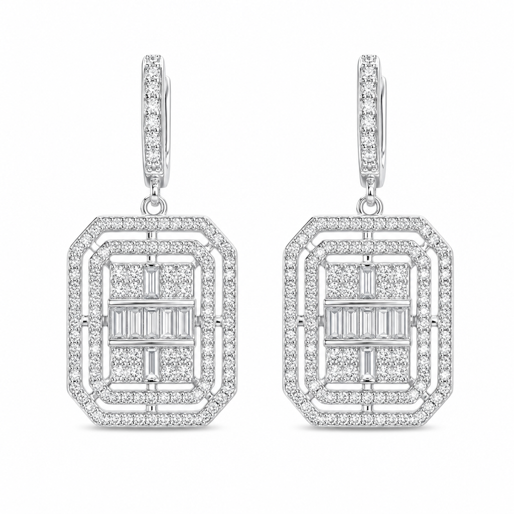 Dangling Large Baguette Earrings