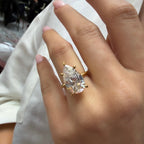 14K Taşlı Montür G-Color Pear Yüzük