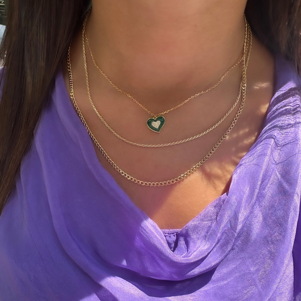 Malachite Heart Necklace