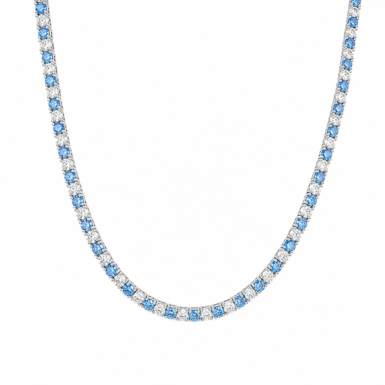 3 mm Aqua Steinweg-Halskette