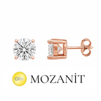 7 mm Mozanit Tektaş Küpe