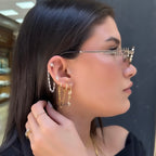 Leaf Stone Chain Küpe