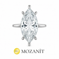 Stone Setting Long Marquise Moissanite Solitaire Ring