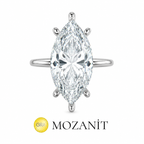 Stone Setting Long Marquise Moissanite Solitaire Ring