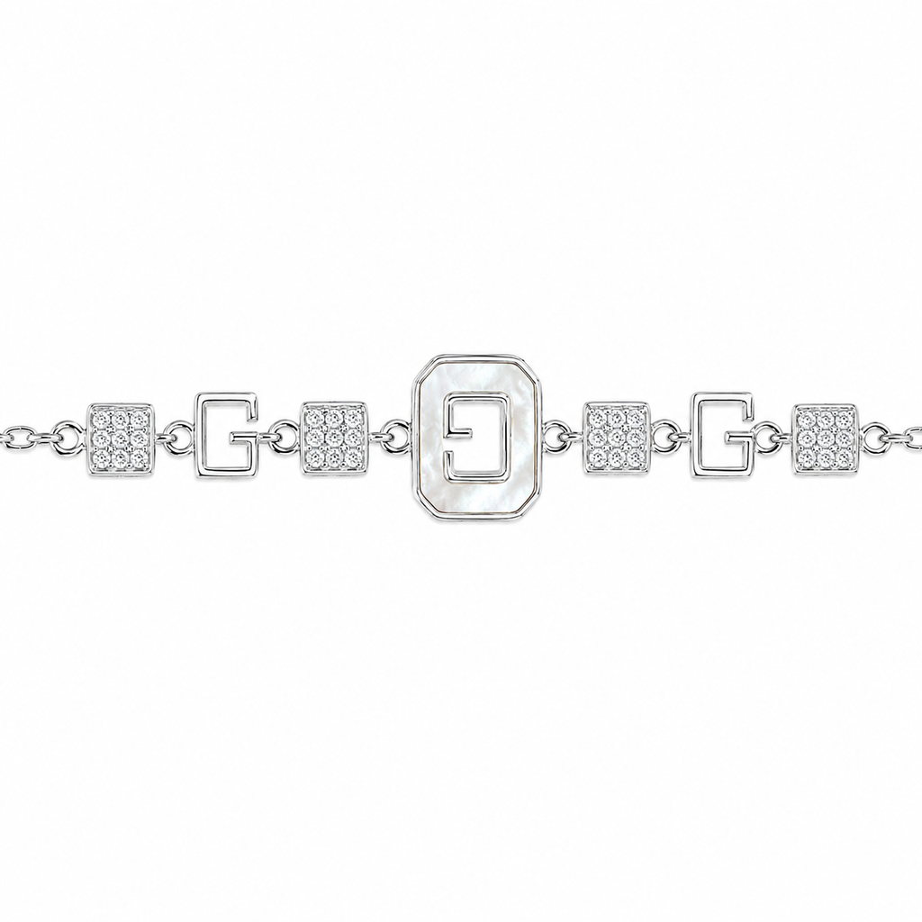 Multi-Frame Mother-of-Pearl Bracelet with Stones