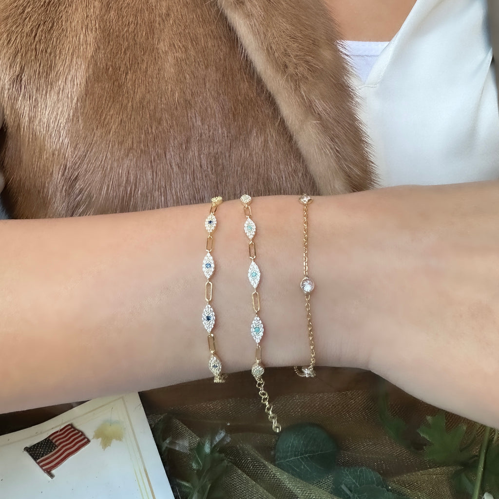 Blaues Steinauge-Armband
