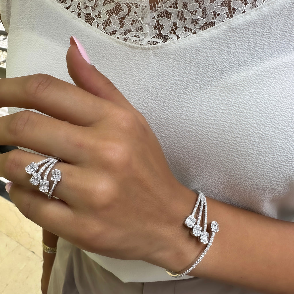 Baget Taşlı Tasarım Kelepçe