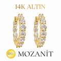 14K Mozanit Orta Boy Halka Küpe