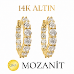 14K Mozanit Orta Boy Halka Küpe
