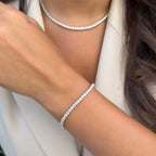 Three mm Moissanite Waterway Bracelet