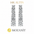 14K Mozanit Süzme  Küpe