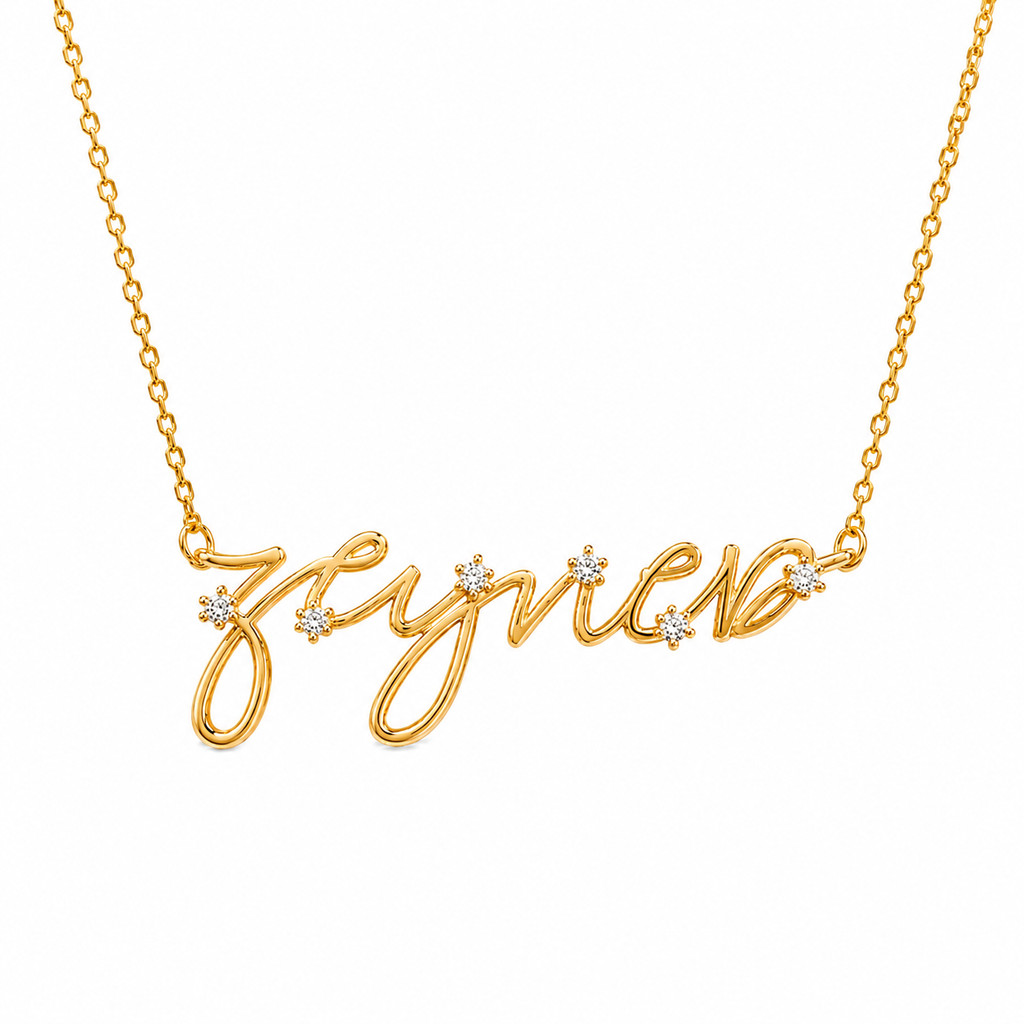 Personalized Gemstone Name Necklace