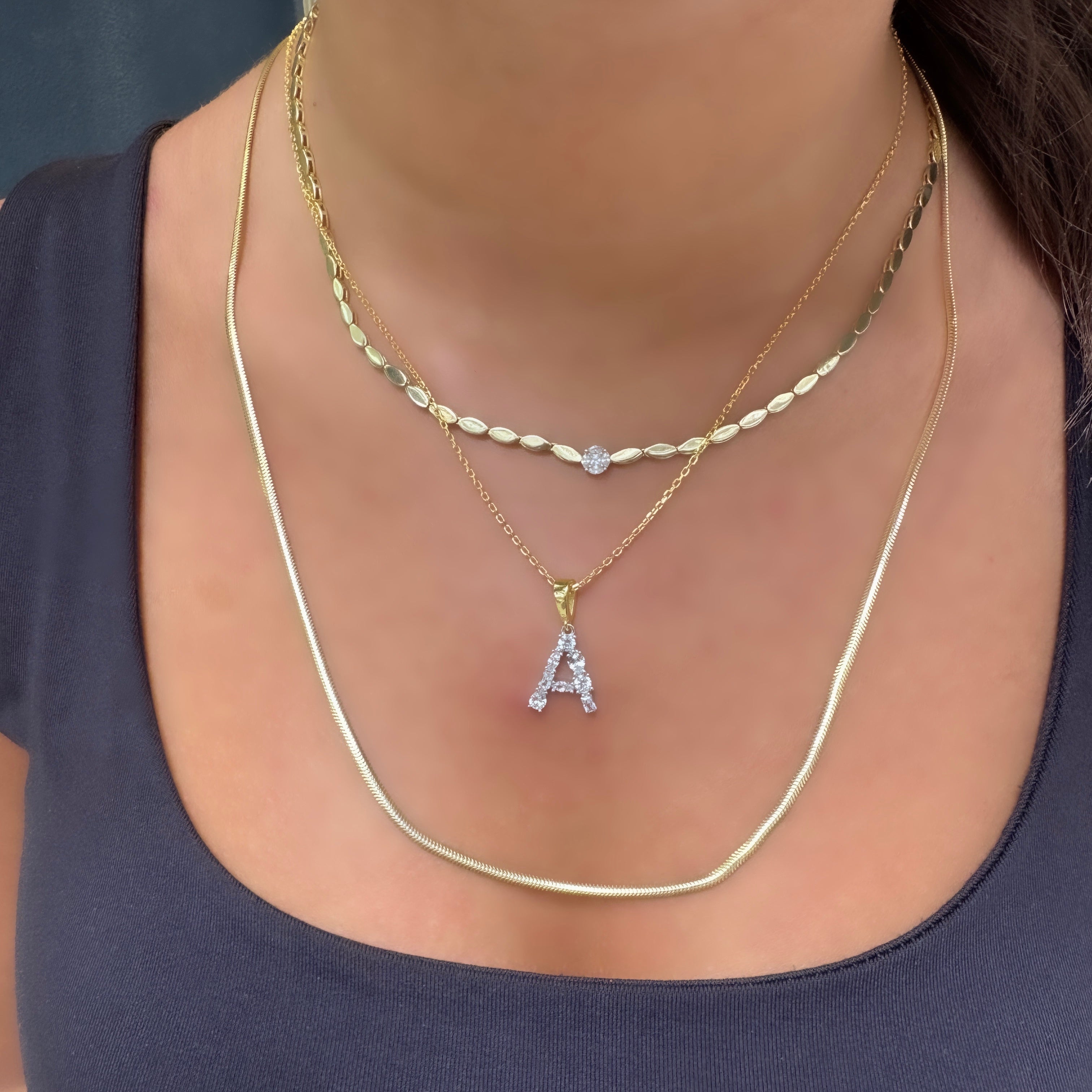 Taşlı Harf Kolye Ucu