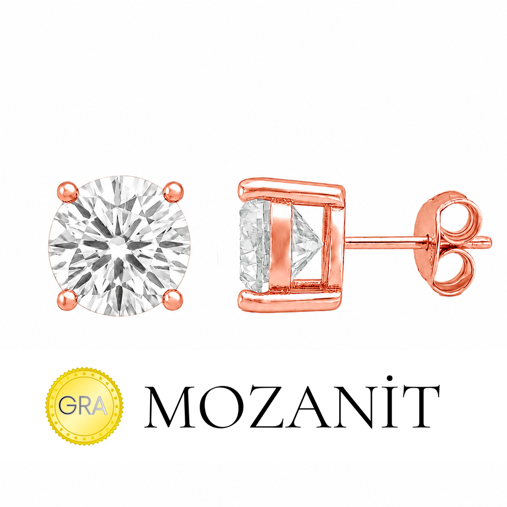 9 mm Mozanit Tektaş Küpe